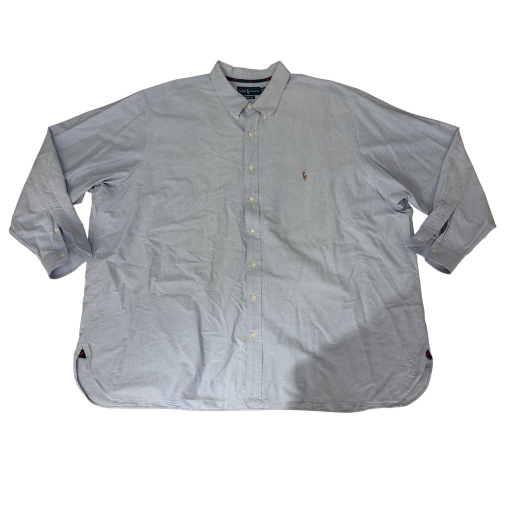 Ralph Lauren Button Down Shirt Mens 4XB Classic Fit Oxford Blue Casual Preppy